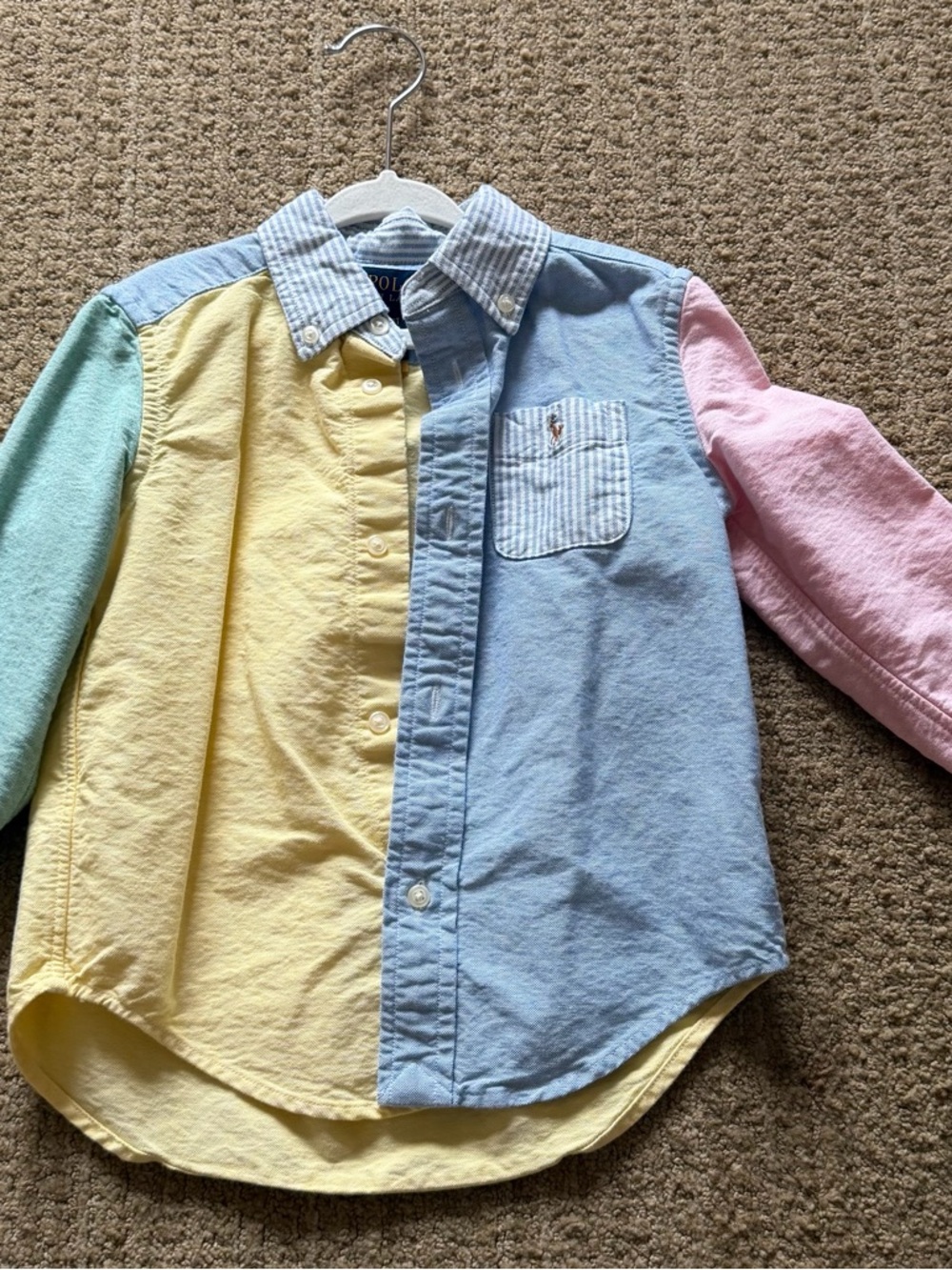 Polo by Ralph Lauren Pastel Multi-Color Cotton Button-Down Shirt